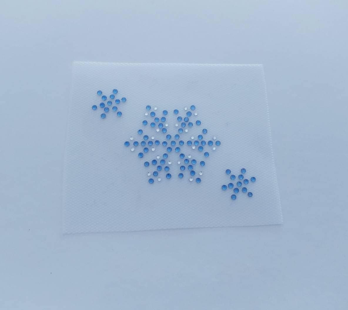 Snowflake Rhinestone Appliqué, Snow Flake Iron-on Transfer, Blue ...
