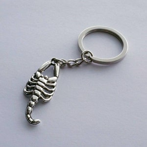 Scorpion Keychain, Silver Scorpion Keychain, Creepy Crawly Keychain, Arachnid Keychain, Arthropod Keychain, Scorpiones, Scorpion Zipper Pull