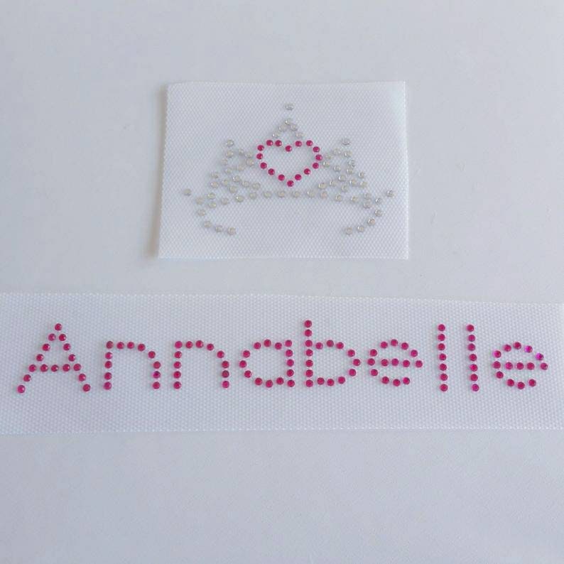 Personalized Name Appliqué Custom Rhinestone Appliqué Etsy