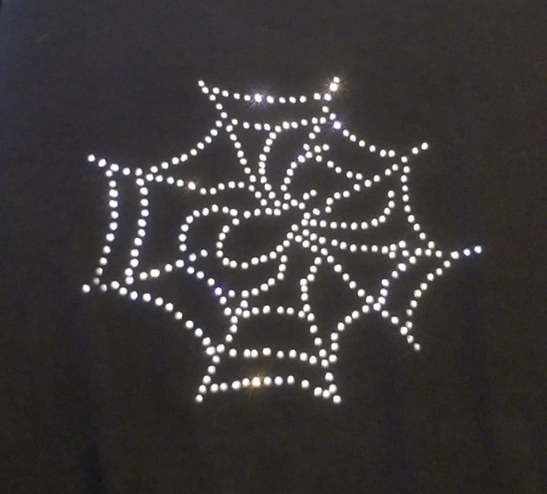 Spider Rhinestone Design Spider Web Appliqué, Crystal Spider Web Iron On, Rhinestone Spider Web ...