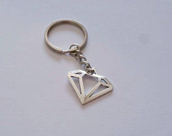 Llavero de diamantes, llavero en forma de diamante, llavero geométrico, llavero Bling, tirador de cremallera de diamantes, acento de bolso en forma de diamante, princesa