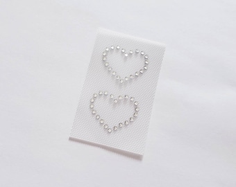 Strass Herz Applikationen Set, DIY Aufbügeln Verzierungen