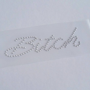 Bitch Appliqué, Bitch Script Word Bling, Bitch Rhinestone Iron on Transfer, Bitch Rhinestone Bling, Fancy Bitch Script, DIY Bitch Bling
