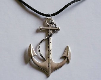 Nautical Anchor Pendant Necklace, Sailor Pendant Necklace, Seaman Necklace, Gift for Dad, Gift for Boyfriend, Gift for Husband