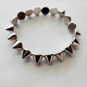 Silver Spike Bracelet, Stretchy Spike Bracelet, Gothic Spike Jewelry, Unique Gift Idea, Statement Jewelry, Costume Jewelry, Spiky Bracelet