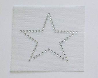 Star Rhinestone Appliqué, Star Rhinestud Appliqués, Rhinestone Star Outline, DIY Iron on Star Patch, Twinkling Star Bling