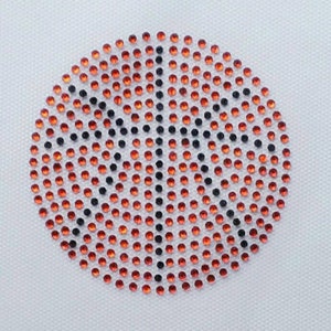 Basketball Appliqué, Basketball Bling, Basketball Iron on Transfer, Rhinestone Basketball, Basketball Silhouette, Sports Bling, Cheer Bling