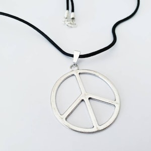 Peace Symbol Anhänger Halskette, Friedenszeichen Halskette, Schmuckstück Halskette, Glücksbringer, Statement Halskette, Hippie Modeschmuck
