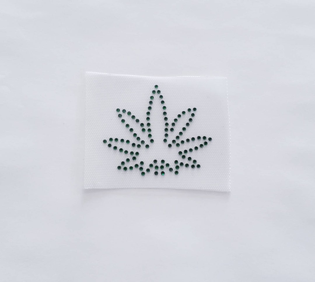 Marijuana Leaf Rhinestone Transfer Cannabis Leaf Applique - Etsy