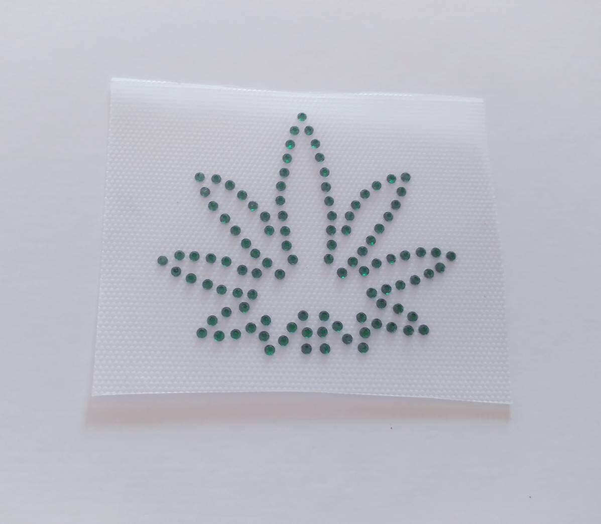 Marijuana Leaf Rhinestone Transfer Cannabis Leaf Applique | Etsy