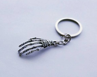 Skeleton Hand Keychain, Human Skeleton Hand Keychain, Gothic Keychain, Skeleton Hand Zipper Pull, Unique Gift Idea, Gift for Student
