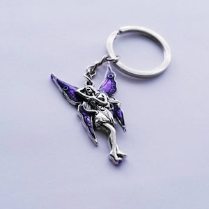 Mystical Fairy Keychain, Purple Winged Fairy Keychain, Fairy Tale Keychain, Fantasy Keychain, Fairy Zipper Pull, Purple Fairy Purse Accent
