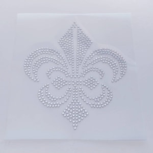 Fleur-de-lis Rhinestone Applique, Fleur de lis Bling, Fleur de lis Iron on Transfer, Rhinestone Fleur-de-lis, Rhinestone Symbol, DIY Decor