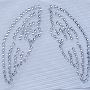 Angel Wings Bling Appliqué, Crystal Wings Rhinestone Iron on Transfer, Rhinestone Angel Wings, Baby Angel Wings, Baby Cupid, DIY Angel Wings