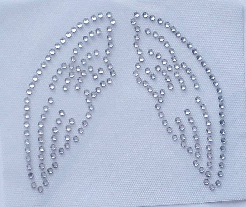 Angel Wings Bling Appliqué Crystal Wings Rhinestone Iron on Etsy