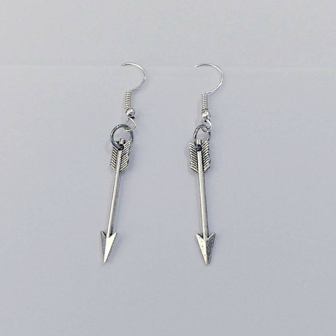 Boucles D'oreilles Puces Fléchées Biches De Bere En étain Argenté - Clips, Vintage