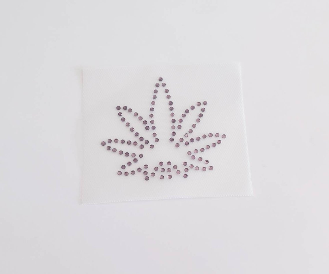 Marijuana Leaf Rhinestone Transfer Cannabis Leaf Applique | Etsy