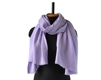 Spring Scarf Violet Organic Cotton Scarf Unisex Scarf Shawl Wrap Head scarf Large Scarf Birthday Day Gift