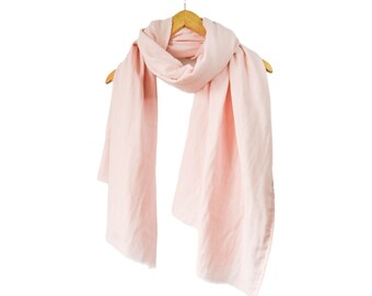 Muslin Cotton Gauze Scarf Women Blush Pink Scarf Lightweight Scarf Birthday Gift for woman Ship from USA