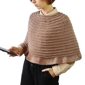 Easy Poncho Capelet Pdf Knitting Pattern For Beginner Shoulder Warmer Pdf Highlander Celtic Capelet Cape Wrap Digital Download image 6