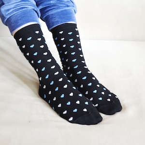 Women Cotton Socks with Hearts Cozy Socks Gift Women Socks Cute Valentines Day Gift for Women US 7-9 image 1