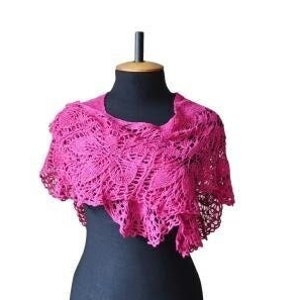 Hand knitted Shawl Silk Lace shawl for women Shawlette Medieval wedding shawl Hand knit shawl Pink Prayer shawl Christmas Gift for Mother Bild 1