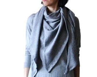 Cotton jersey shawl shoulder wrap Grey shawl for women Sustainable gifts Spring accessories for women