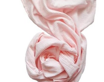 Pink Organic Cotton Scarf Valentines Day Gift for her Muslin 2 layered Women Scarf Shawl Wrap Cover Up Gift for Her Birthday