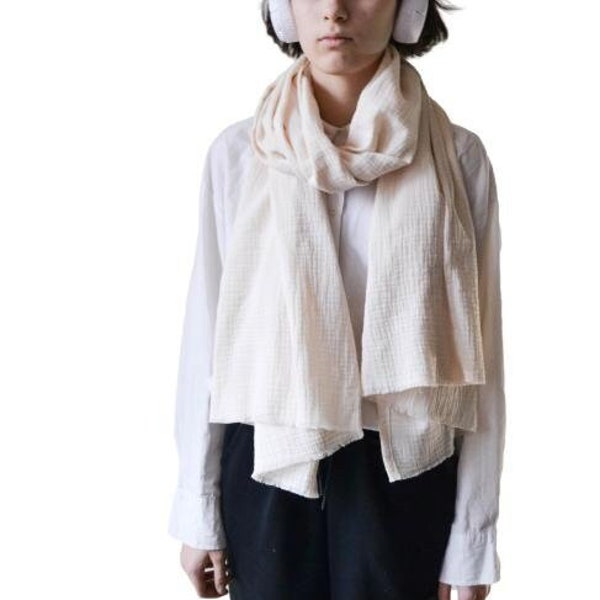 Organic cotton muslin scarf shawl shoulder wrap Gender Neutral scarf Head scarf Yoga Travel Sustainable Scarf Soft Thinking of you gift