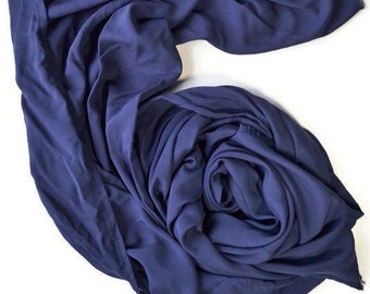 Navy blue cotton scarf Mens scarf Birthday gift for men Pure cotton scarf Organic cotton scarf men