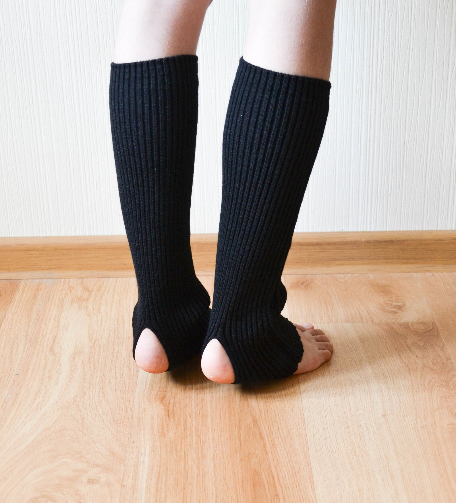 Yoga socks knit Black yoga socks Black leg warmers Yoga Etsy
