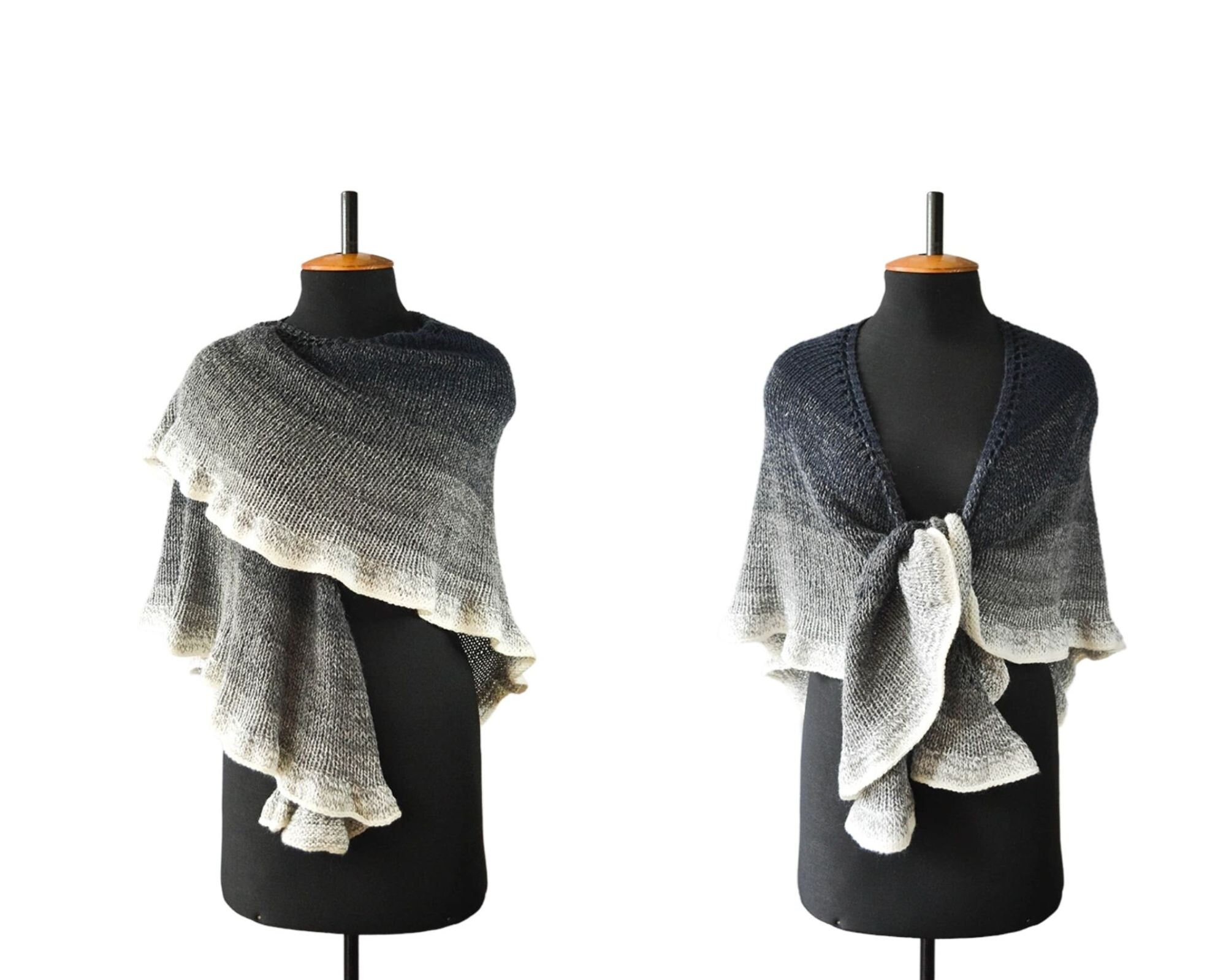 Shawl Ruffle Easy Knitted Ruffled Shawl Pattern: Beginner DIY (PDF Pattern) - Etsy