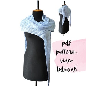 Easy Knit Triangle Shawl Pattern: Spring Melody Shawlette (PDF Download)