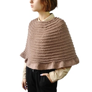 Easy Poncho Capelet Pdf Knitting Pattern For Beginner Shoulder Warmer Pdf Highlander Celtic Capelet Cape Wrap Digital Download image 4