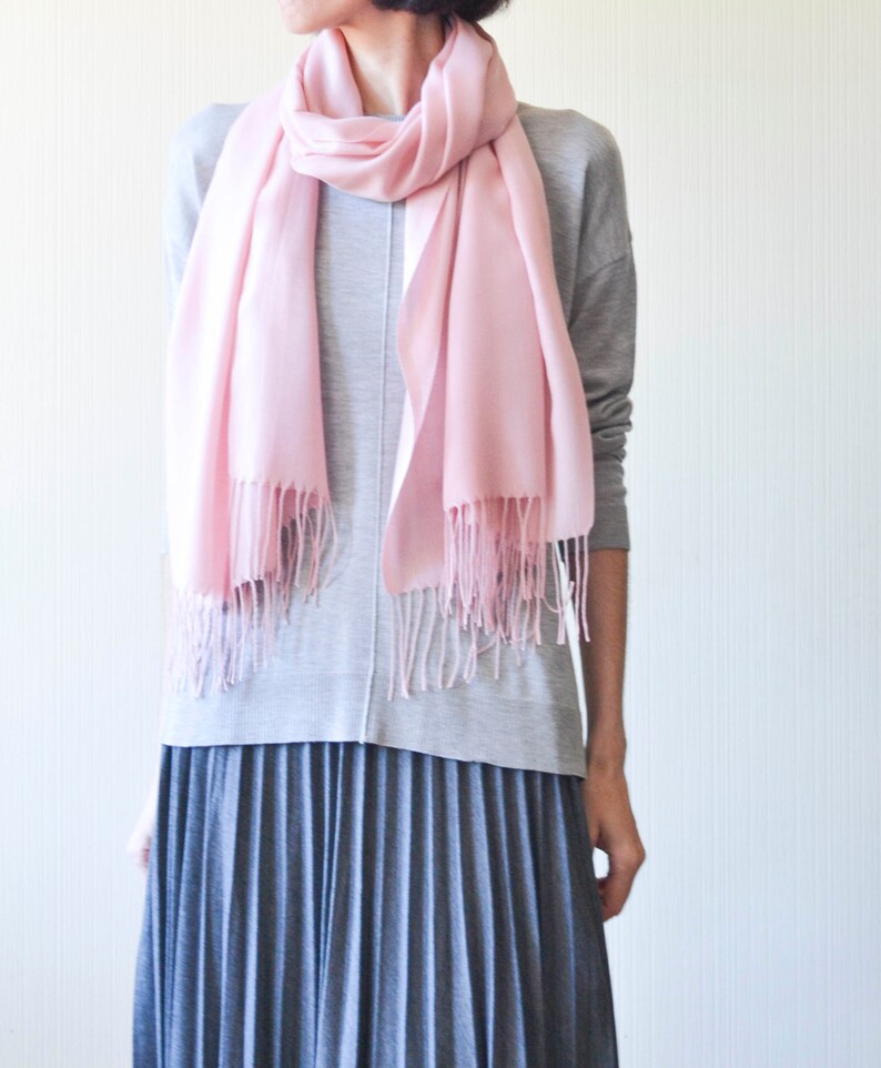 light pink cashmere scarf
