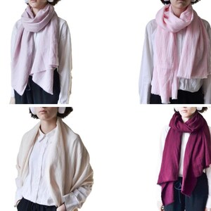 Mauve pink organic cotton gauze scarf Long scarf Women scarf Spring scarf Medium cotton muslin scarf Spring Gift for Women image 4