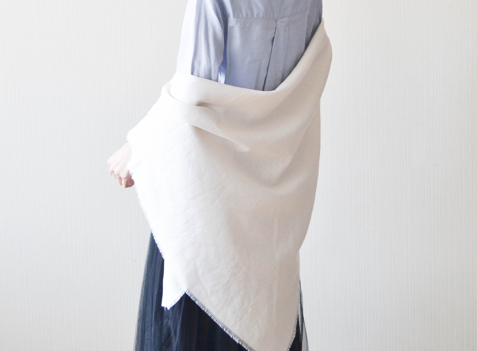 Bridal linen shawl Rustic linen shawl wrap Natural white shawl Etsy