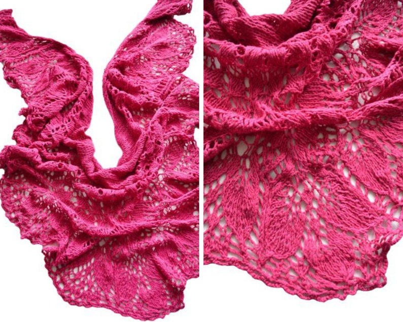 Hand knitted Shawl Silk Lace shawl for women Shawlette Medieval wedding shawl Hand knit shawl Pink Prayer shawl Christmas Gift for Mother Bild 6