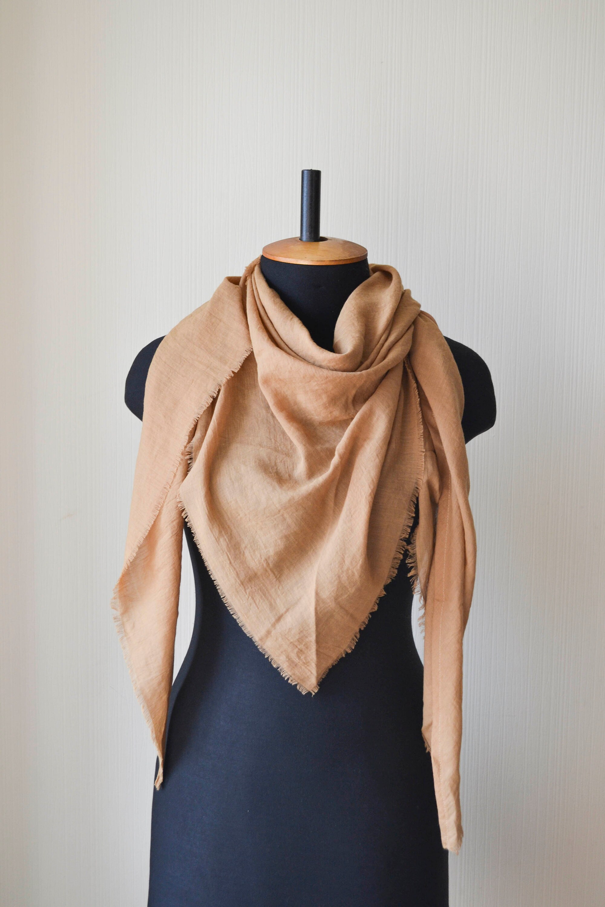 Mustard yellow cotton scarf for men Etsy