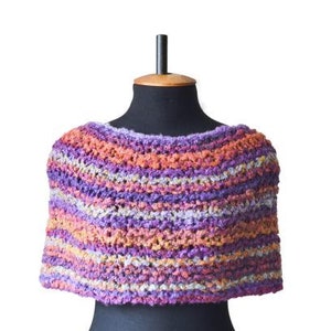 Women poncho sweater Knitted Capelet Colorful stripped poncho Shoulder wrap shawl Mothers Day Gift for girlfriend image 10