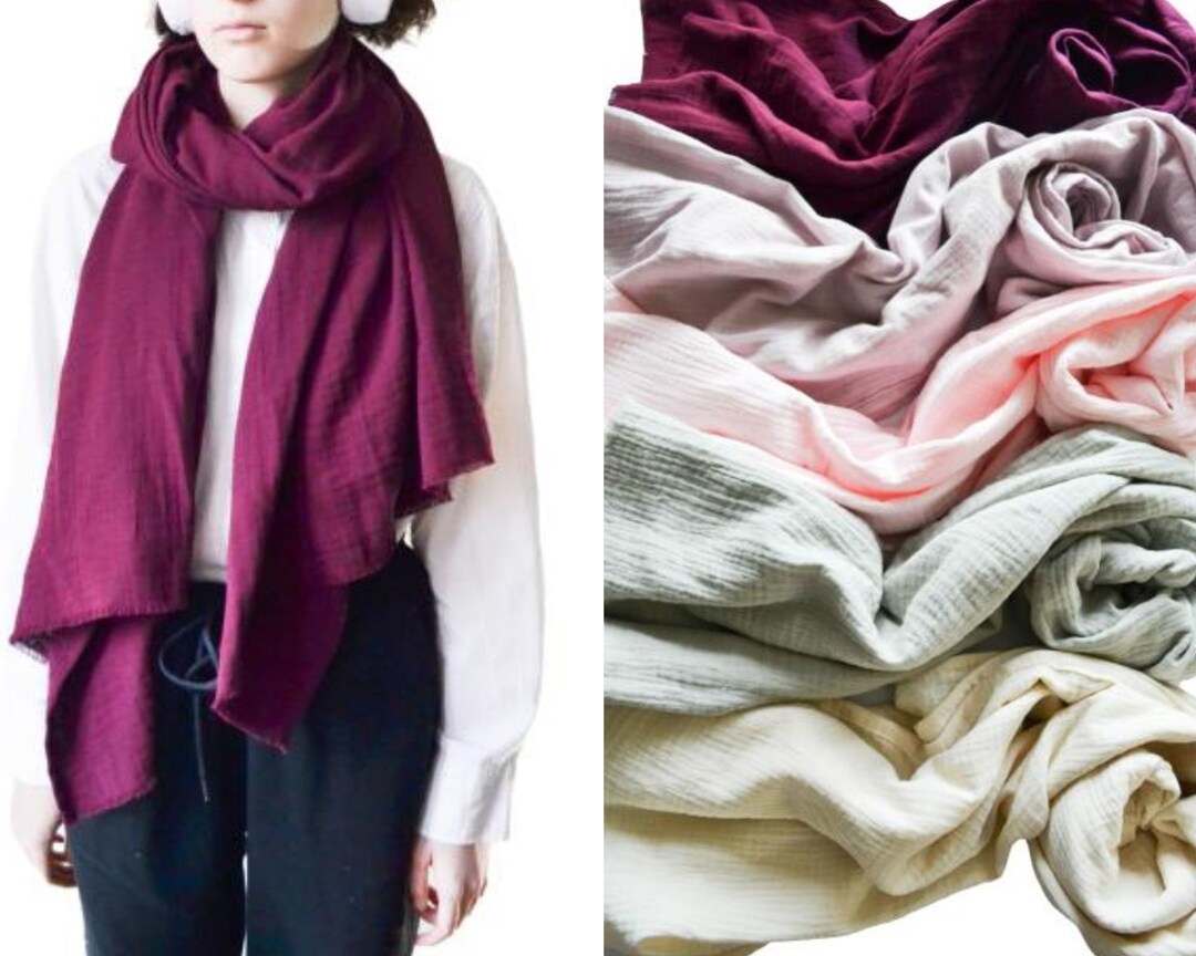 Organic Cotton Muslin Scarf Shawl Shoulder Wrap Gender Neutral Etsy