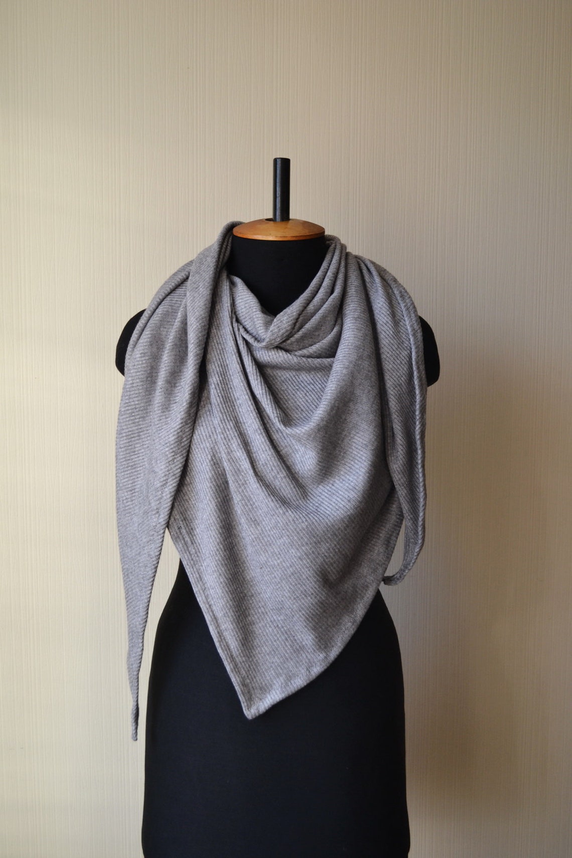 Cotton Jersey Shawl Wrap Grey Shawl for Women Sustainable Etsy