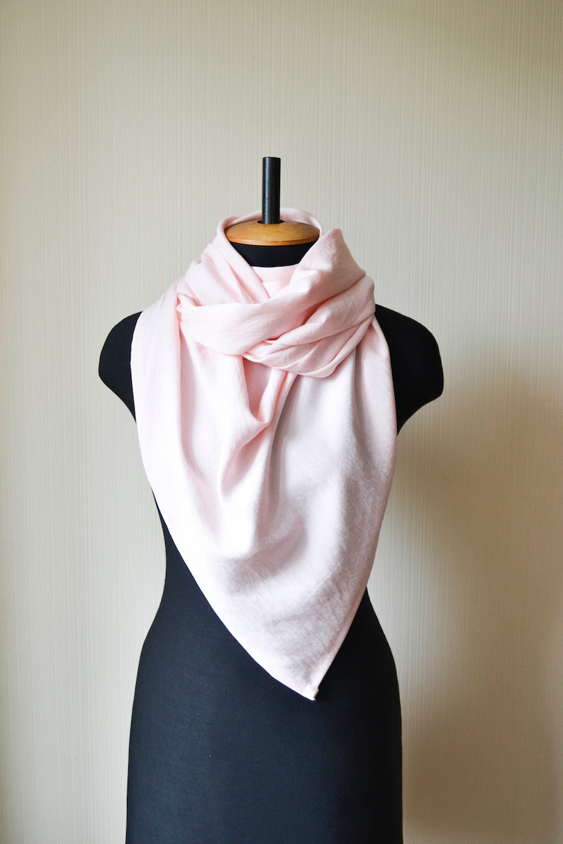 Pink linen scarf Blush pink shawl Pink bridal shawl Pink wedding shawl Womens scarves Organic linen scarf