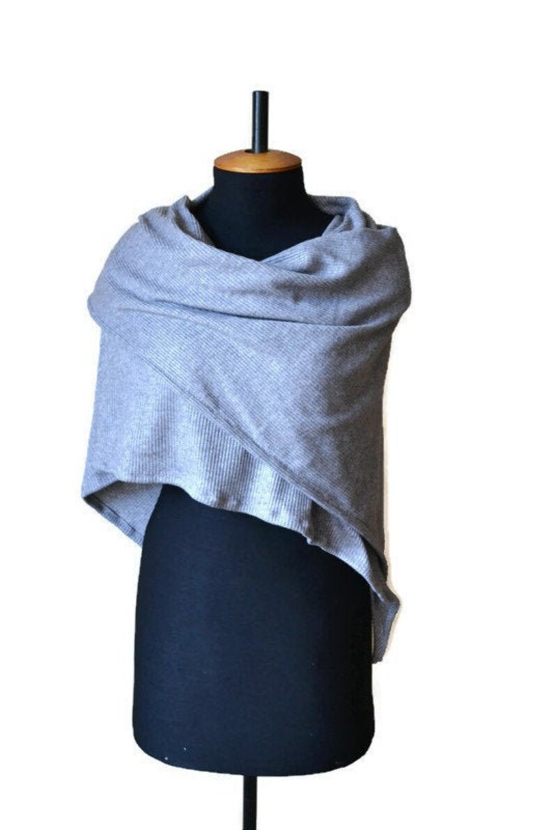 Cotton Jersey Shawl Wrap Grey Shawl for Women Sustainable Etsy