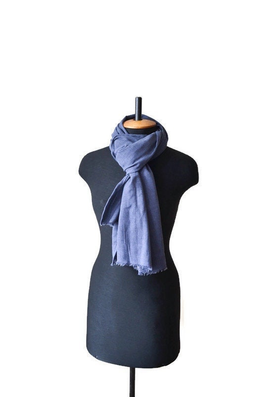 Mens Scarf Cotton Navy Blue Neck Scarf Cotton Gauze Scarf Soft - Etsy