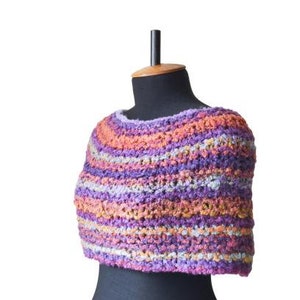 Women poncho sweater Knitted Capelet Colorful stripped poncho Shoulder wrap shawl Mothers Day Gift for girlfriend image 7