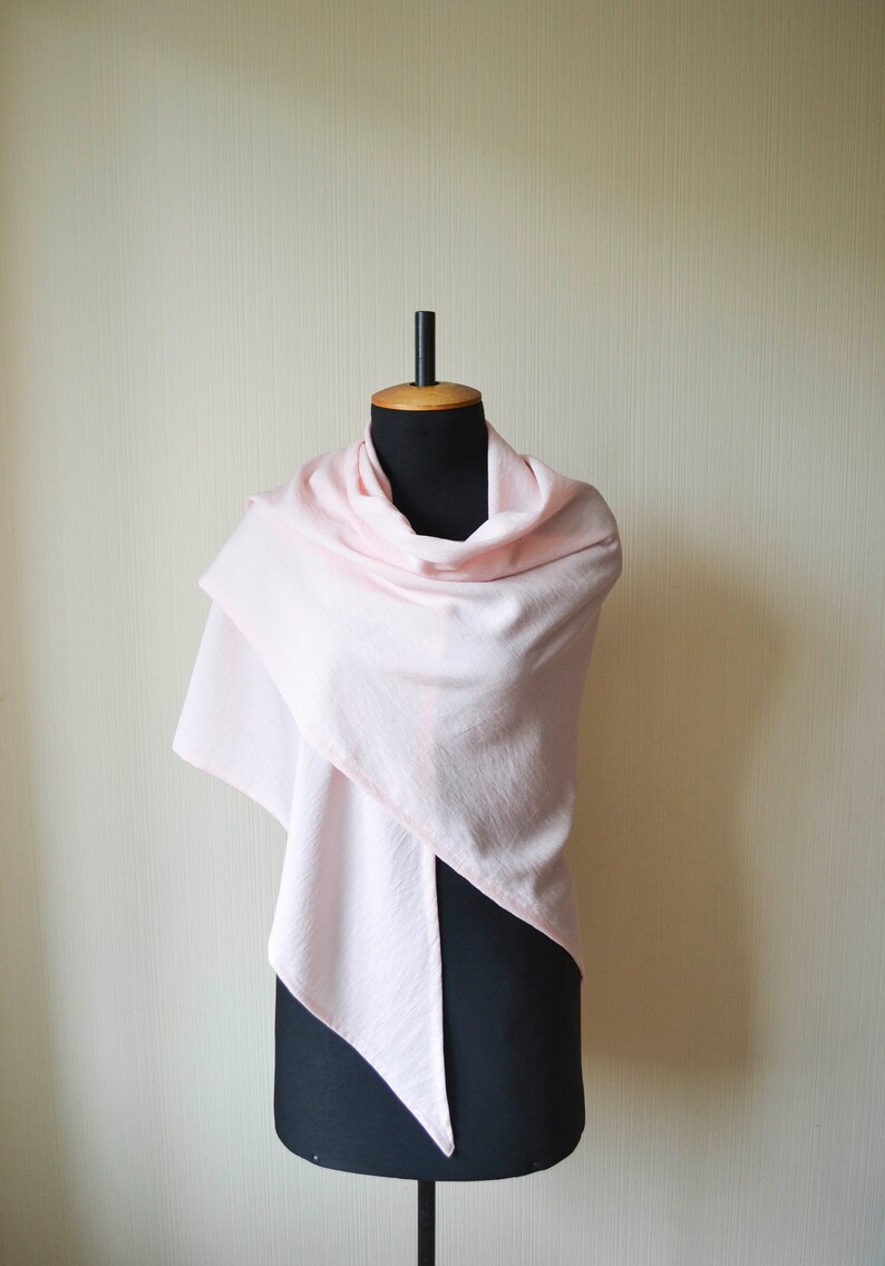 Pink linen scarf Blush pink shawl Pink bridal shawl Pink wedding shawl Womens scarves Organic linen scarf