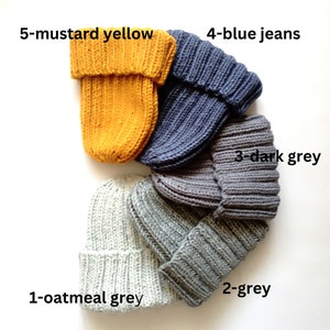 Chunky Knit Cuffed Winter Hat Women Double Brim Hat Grey Knitted Hat Spring gift for her image 10