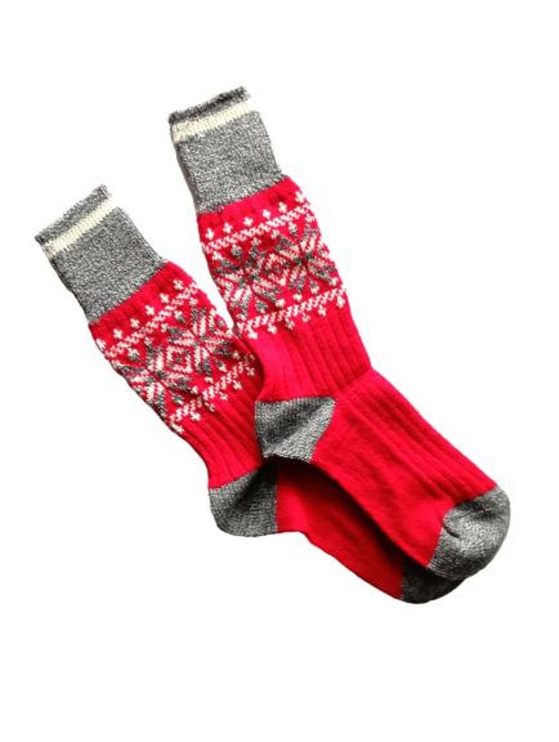 Alpaca Wool Socks for Women Valentines Day Gift Socks Stocking Stuffer for Women Winter Socks Hand Knitted Socks Cat Socks Size 7-8 US red patterned US7-9