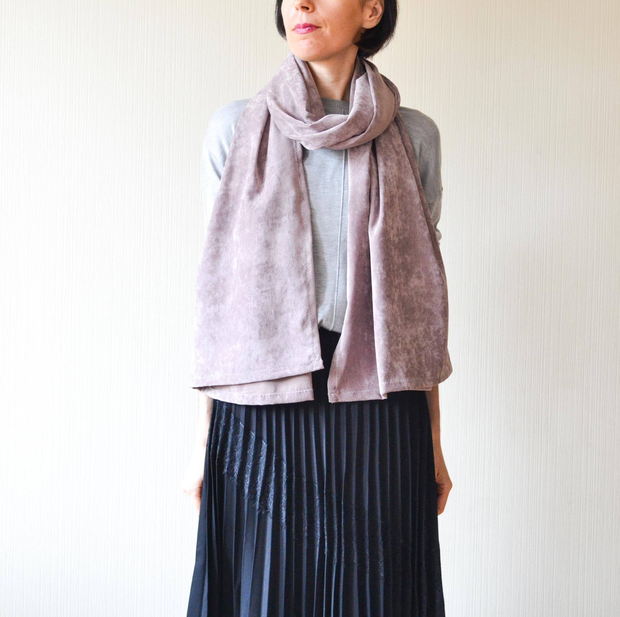 Velvet Shawls and Wraps for Petites Mauve Pink Scarf Travel - Etsy